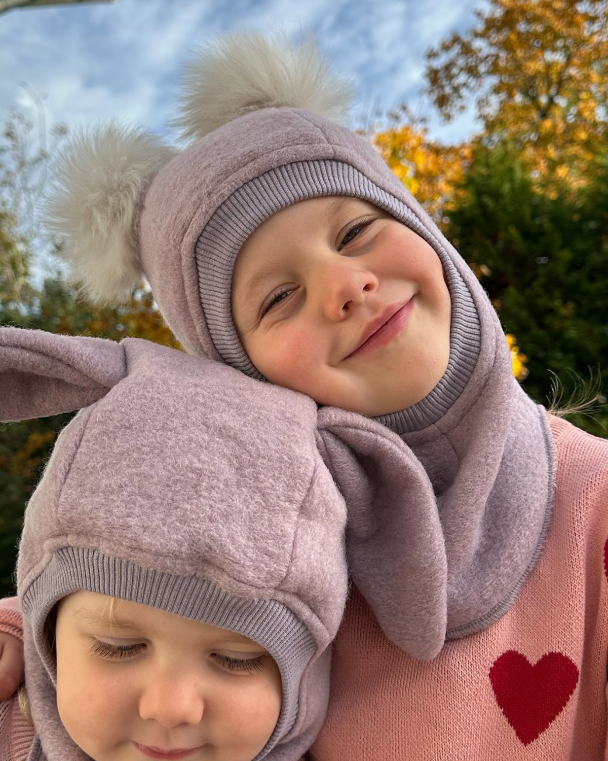 Balaclava Ull 2-Lags – Børstet Ullfleece | Alpaca Pompoms