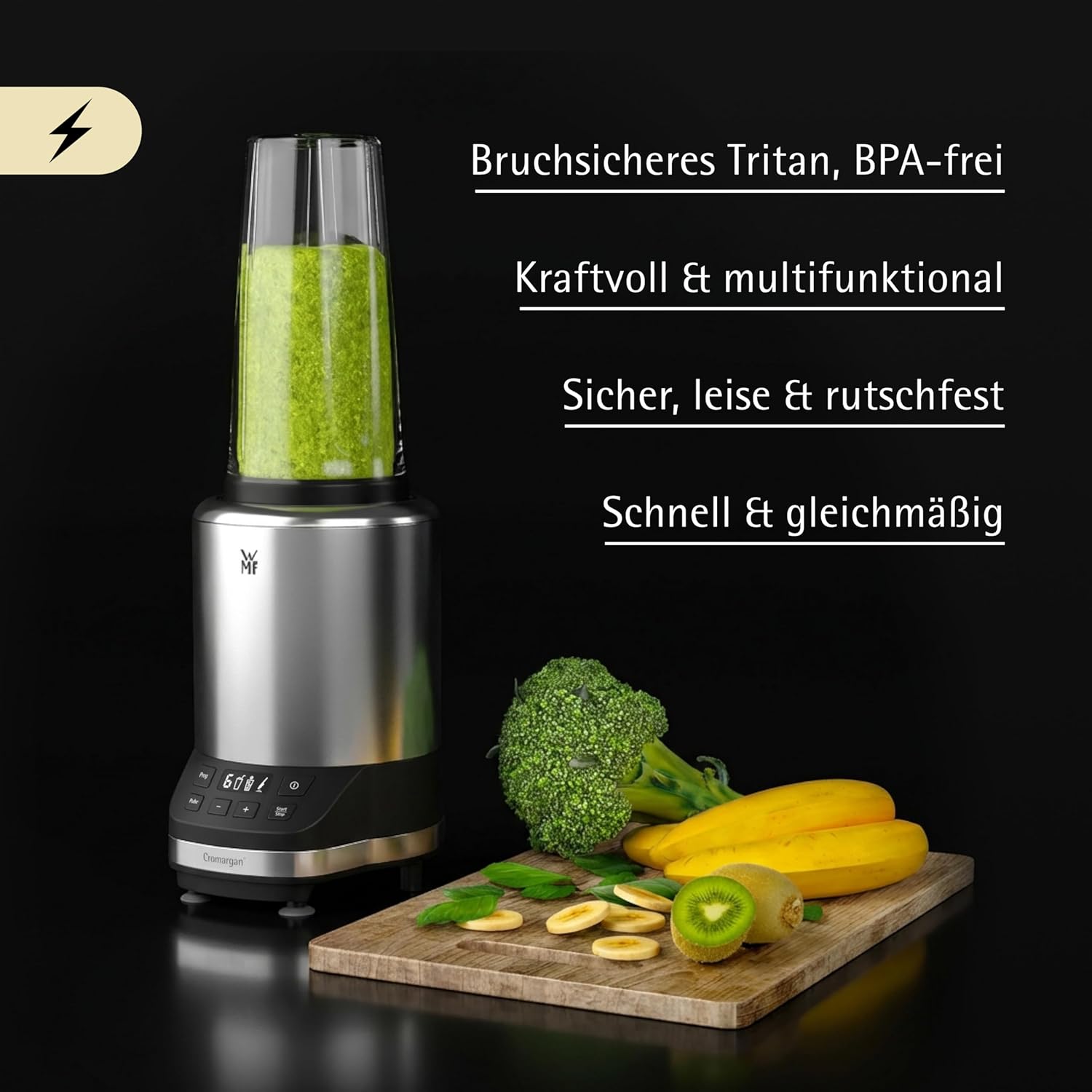 WMF Kult Pro Multifunktionsmixer Hochleistungsmixer, 30.000 U/min, Smoothie Maker, Standmixer, Ice-Crush Funktion, 4 Mixbehälter inkl. ToGo-Verschluss