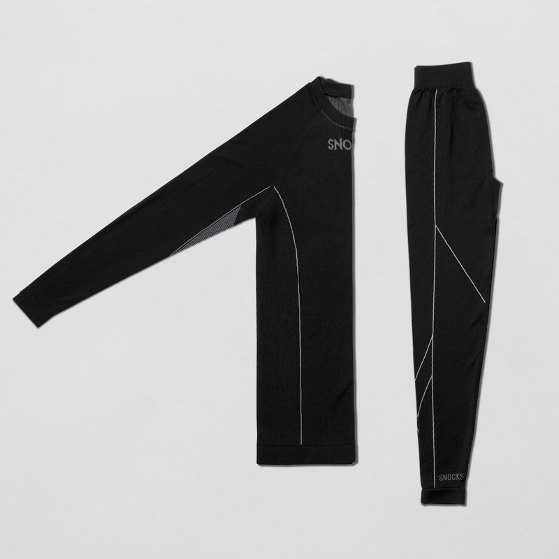 Thermounterhose Herren aus recyceltem Polyester Schwarz