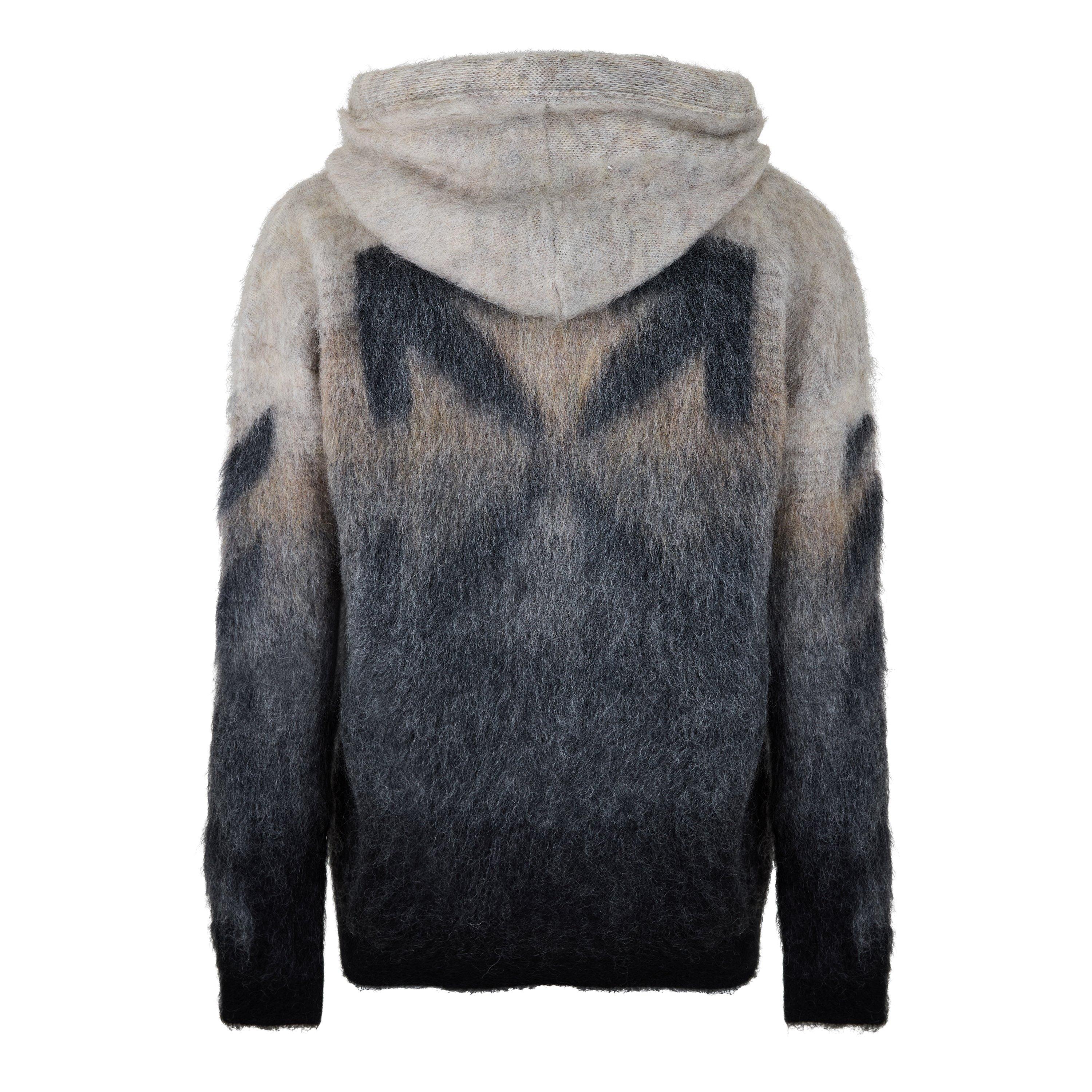 Off White Diag Brushed Knit Zip Hoodie