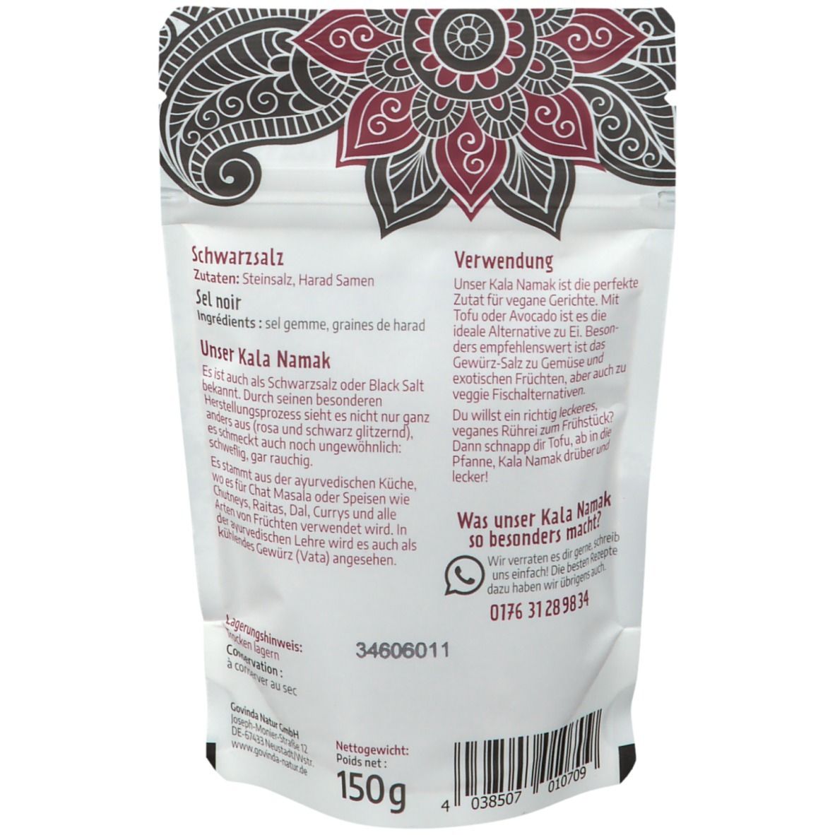govinda Kala Namak Ayurvedisches Schwarzsalz