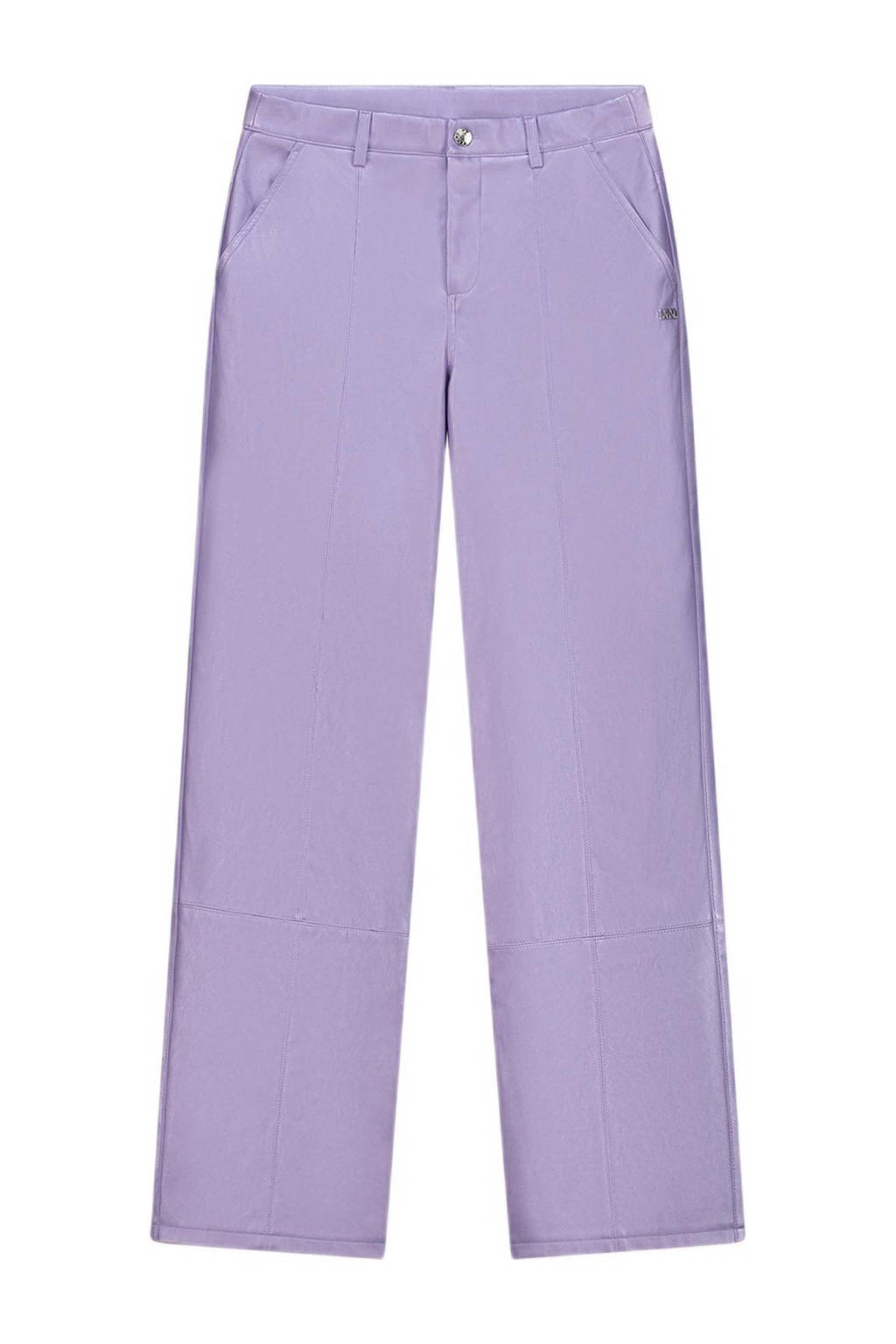 NIK&NIK metallic imitatieleren broek Kenner metallic lila