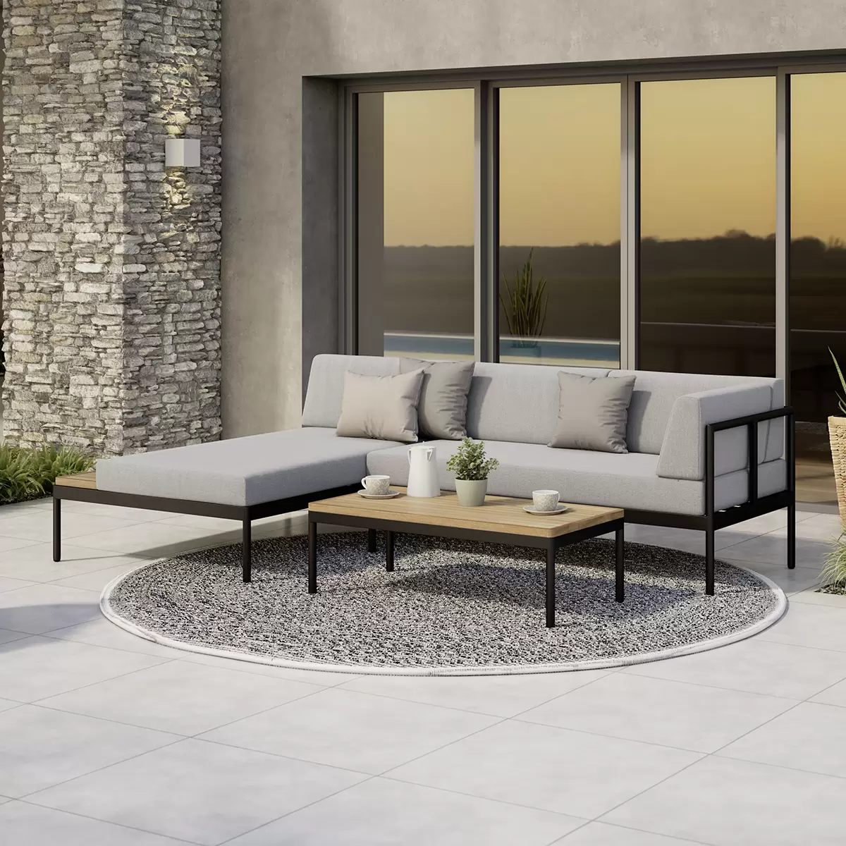Beldano Loungegarnitur Casablanca 3-teilig braun,grau