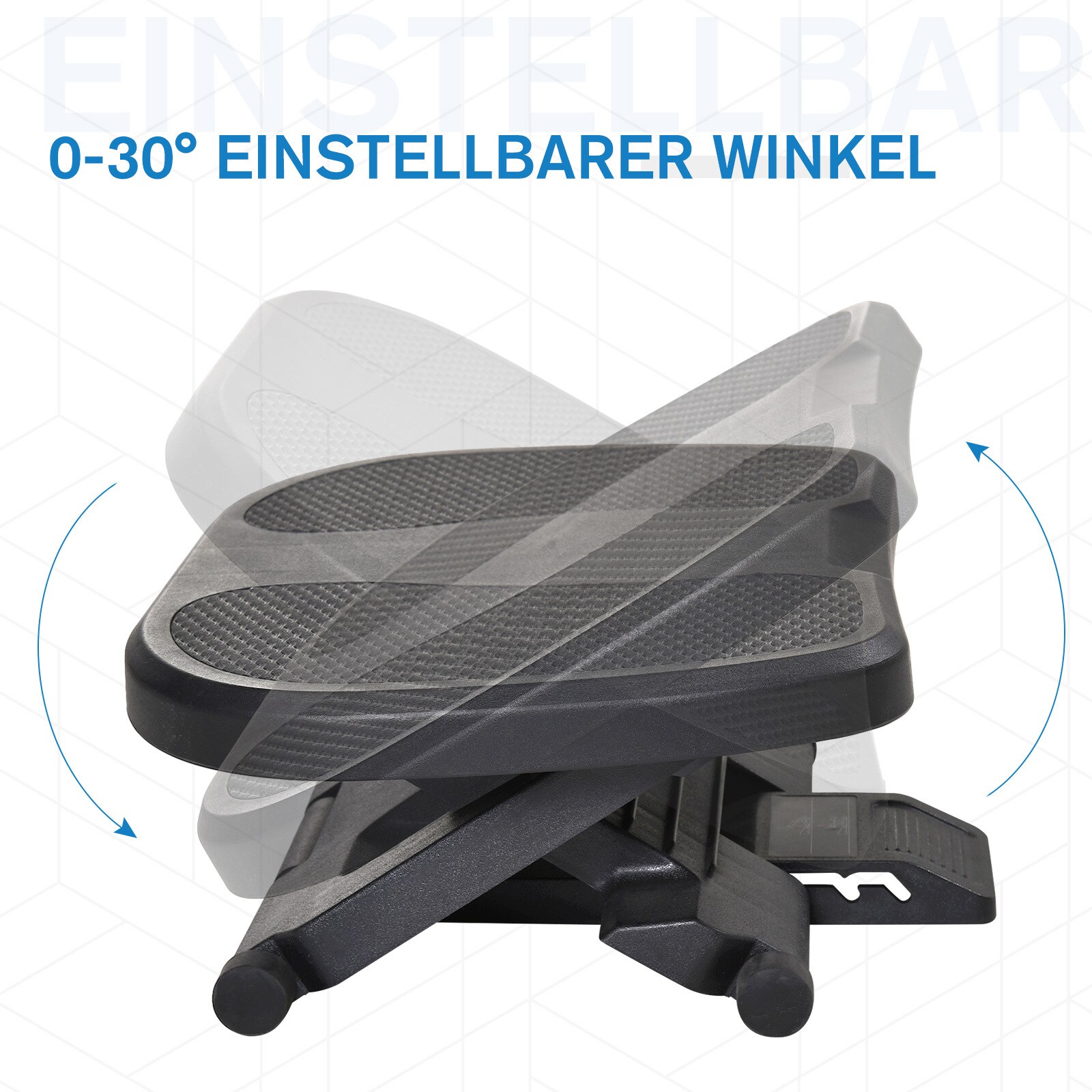 HOMCOM Fußstütze verstellbar schwarz 45 x 34 x 10-16,5 cm (BxTxH)