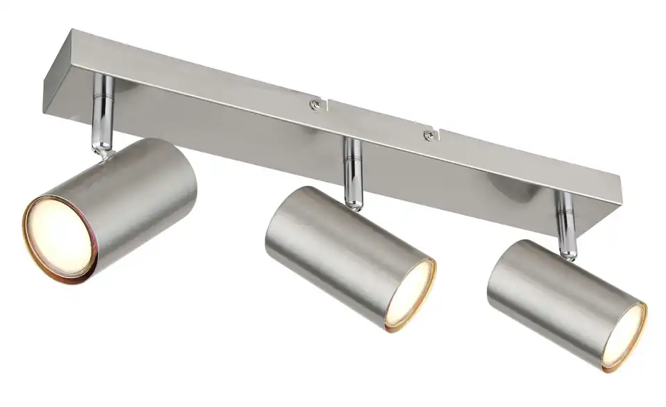 Deckenstrahler 12 cm 6 cm 3-flammig 41 cm silberfarben, edelstahlfarben, matt