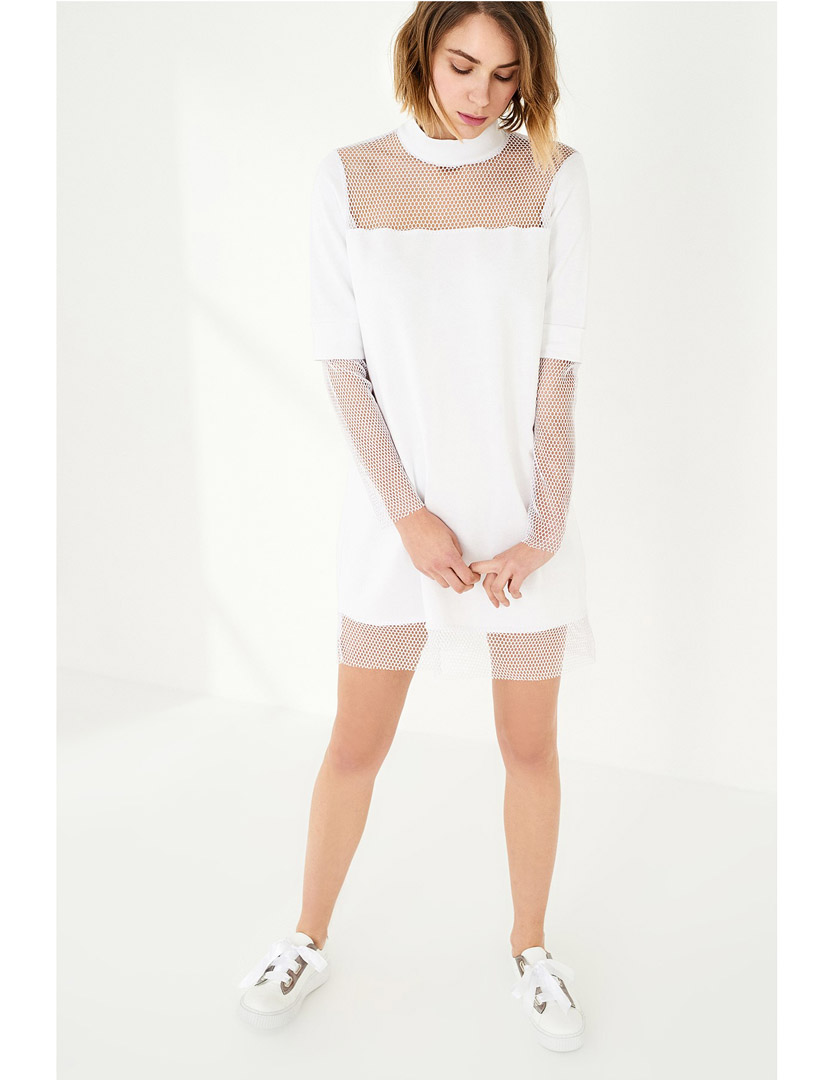 Short Dress w/ Net White