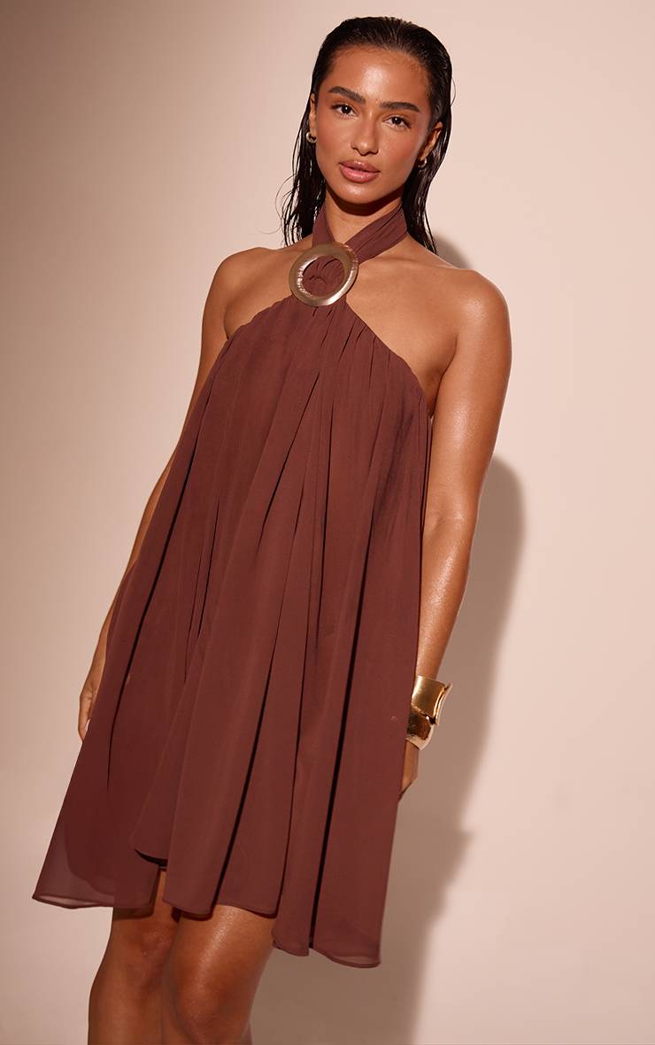 Robe De Plage En Mousseline À Garniture Circulaire
