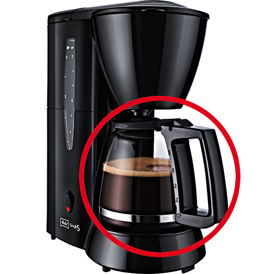 Glaskanne für Single 5 Filterkaffeemaschine Schwarz