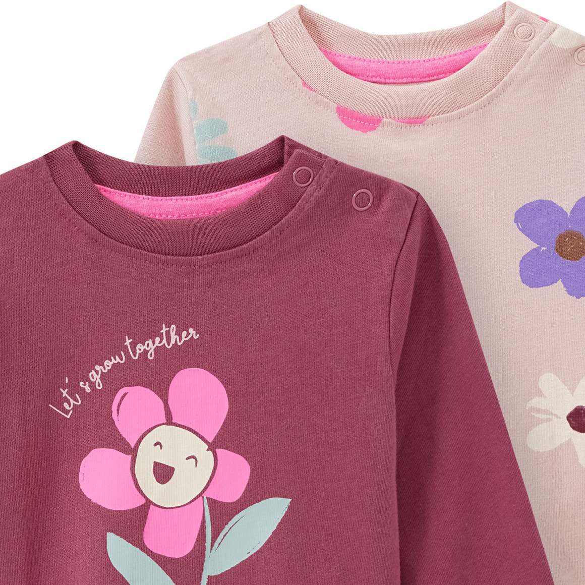 Topomini 2 Newborn Langarmshirts im Set rosa / mauve