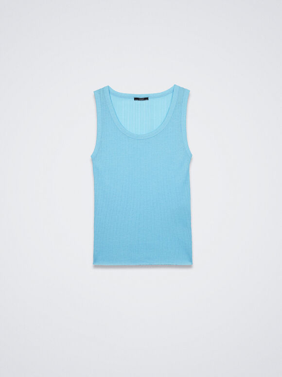Top canelado - Azul