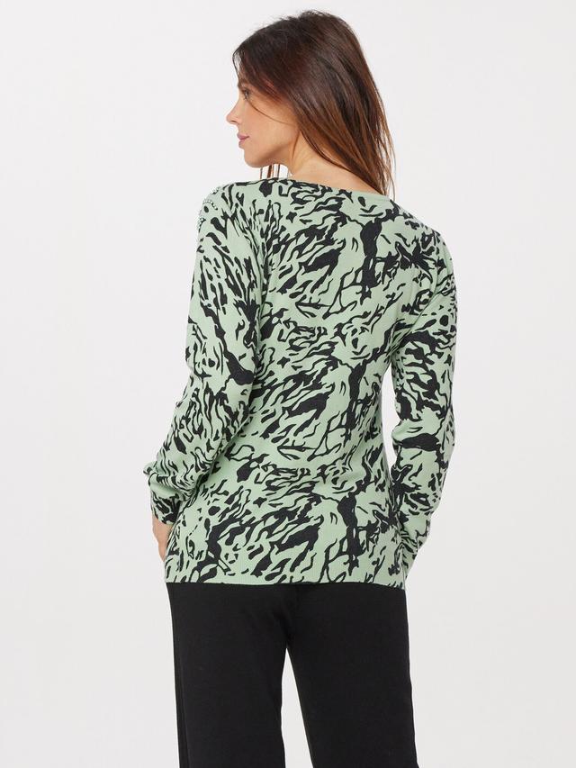 Pullover bedruckt mit Perlenverzierung