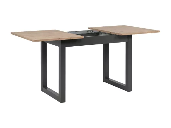 Table à manger extensible décor chêne et anthracite L120/160 cm - DENVER