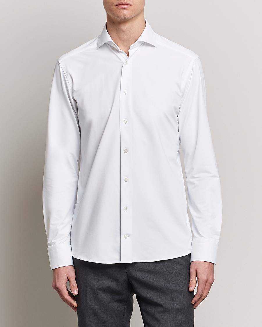 Eton Slim Fit Four Way Stretch Shirt White