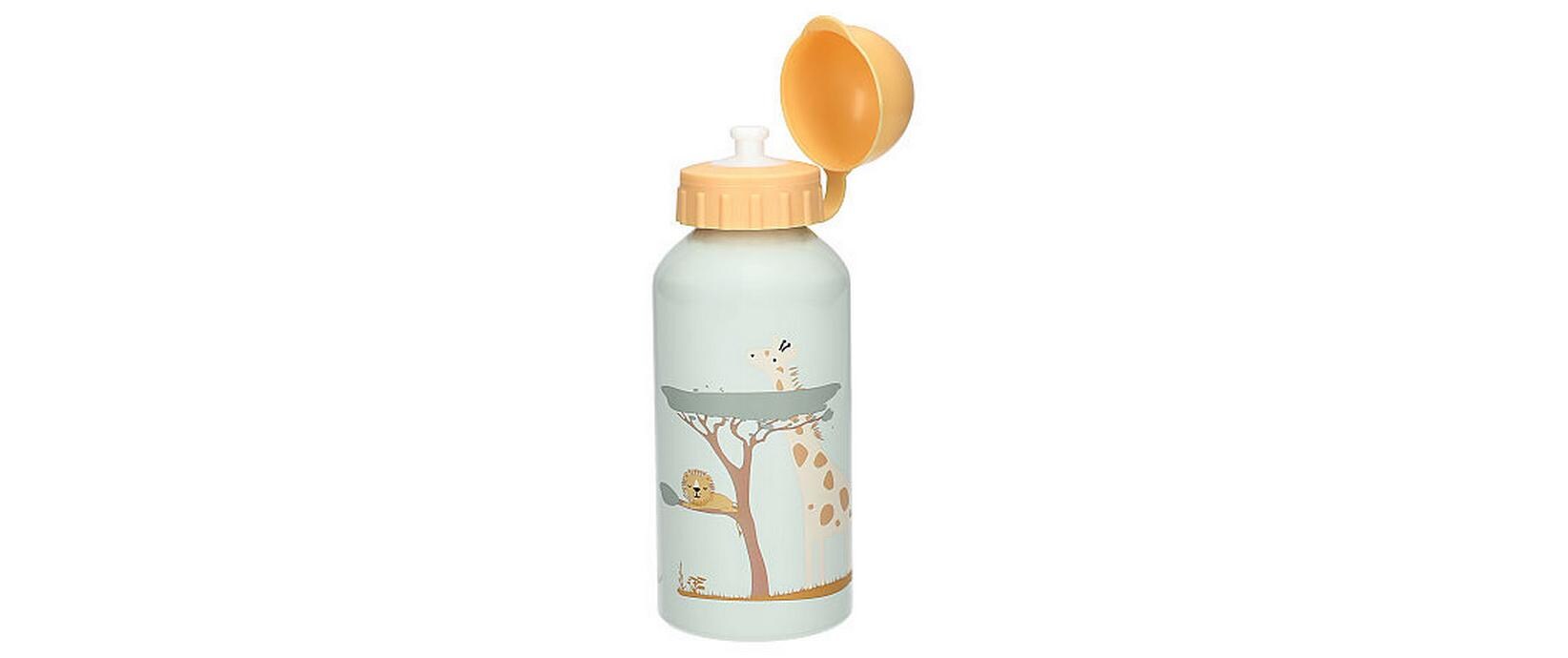 Trinkflasche Safari 400 mlKindertrinkflasche mit Giraffe und Löwe Motiv