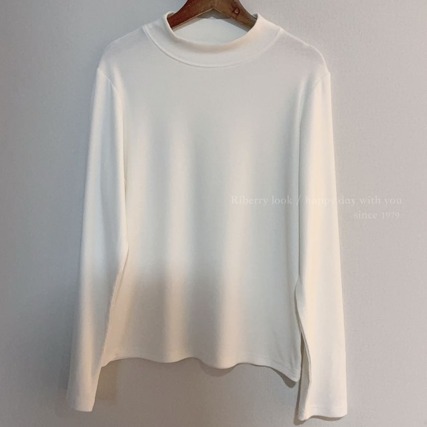 Glotto - T-shirt met lange mouwen en mockneck, effen