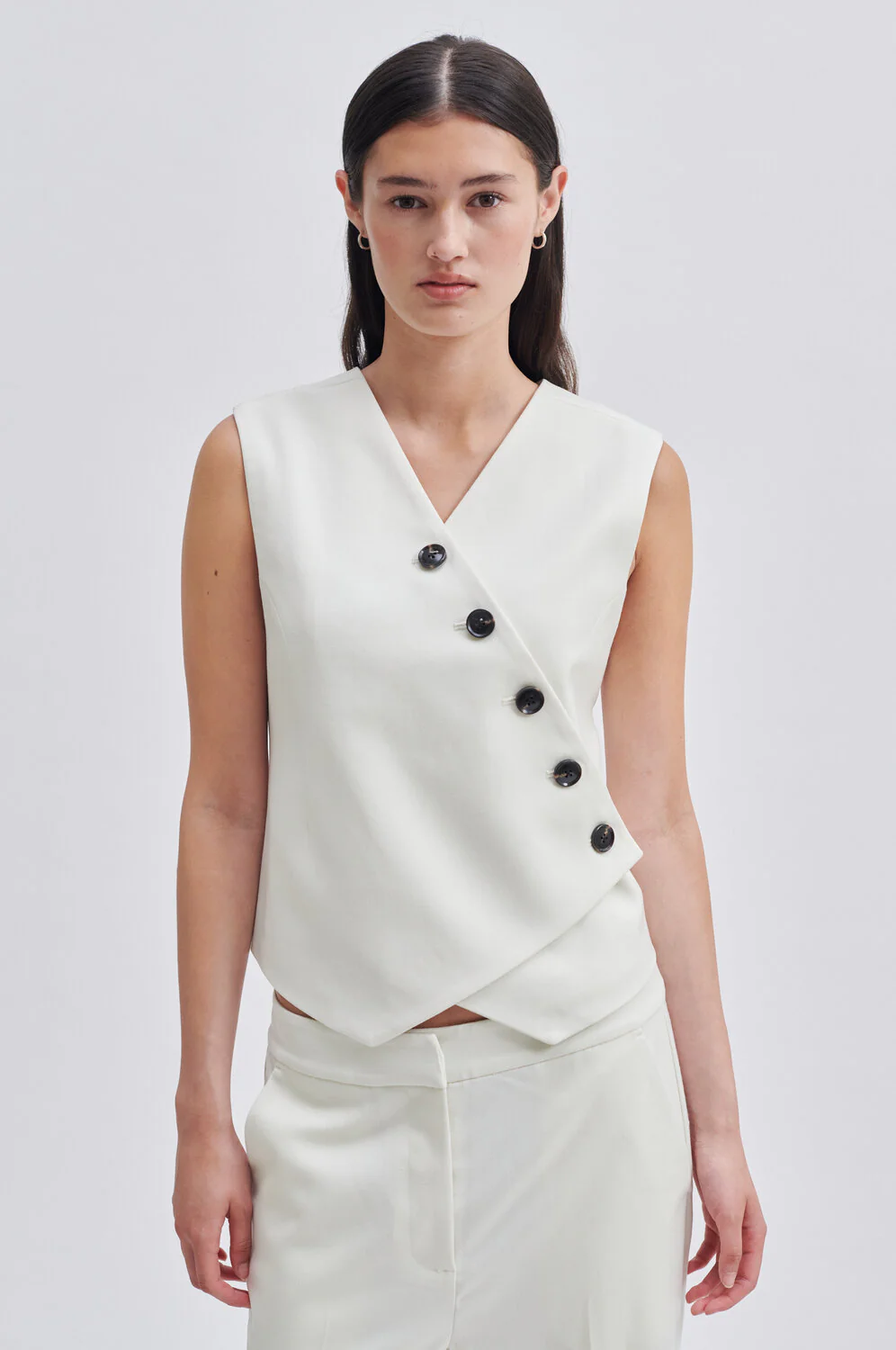 Second Female  Kaleem blazer vest  - Vaporous White