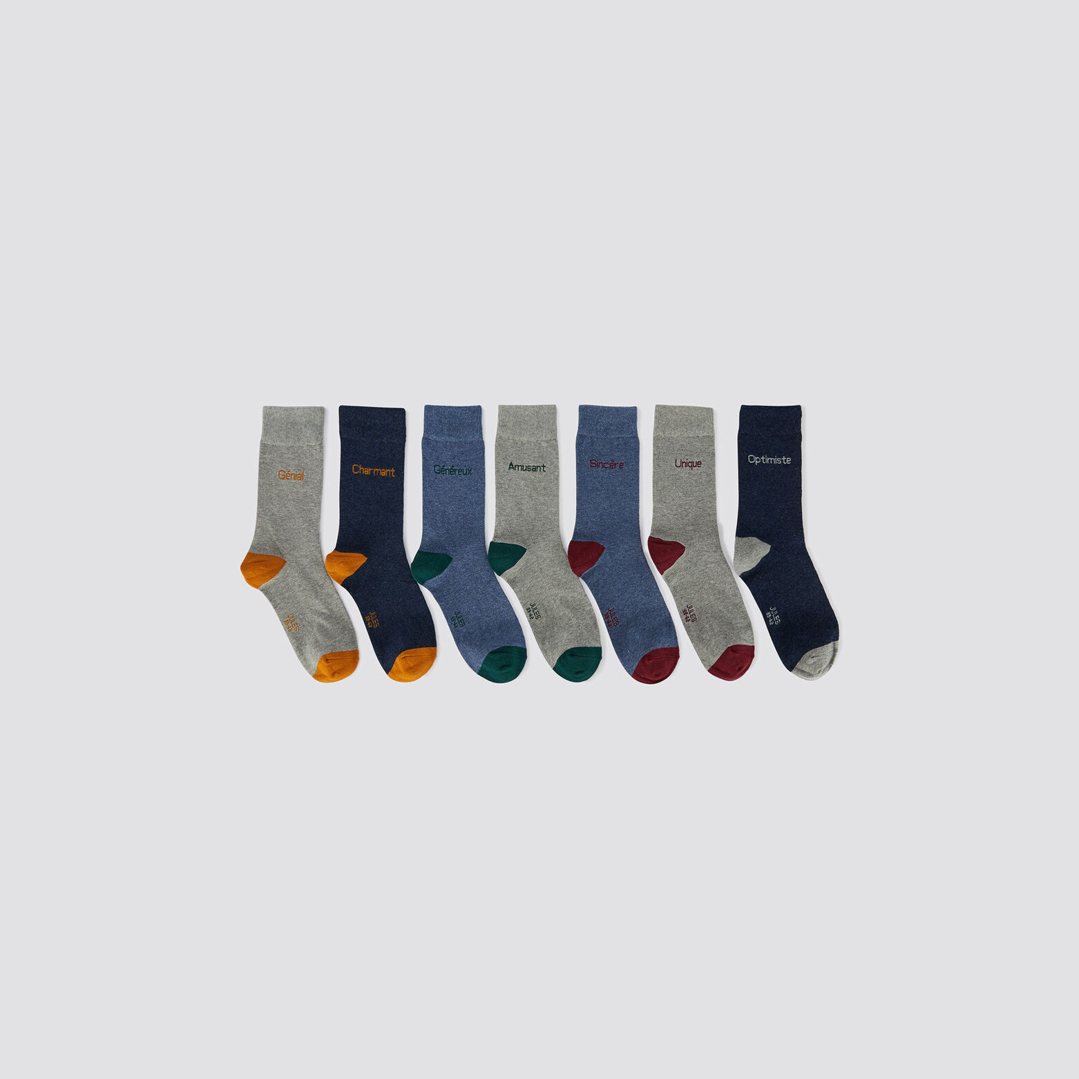 Coffret cadeau de 7 paires de chaussettes Multicolore