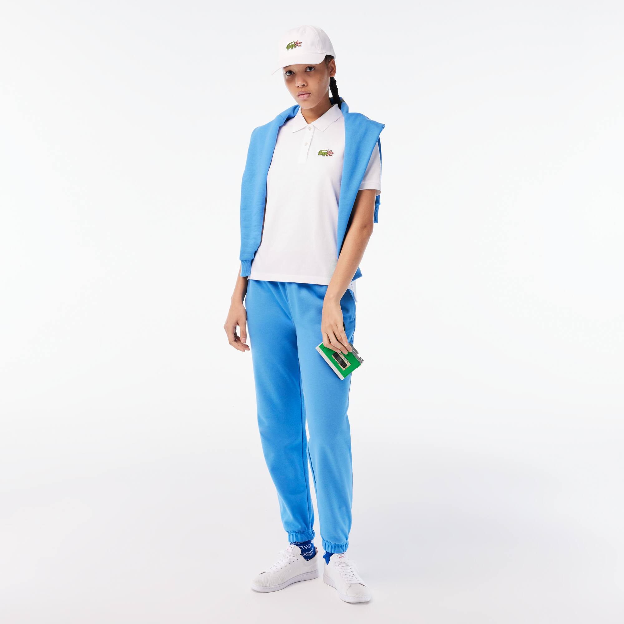 Polo femme Lacoste x Netflix crocodile séries Manches Courtes - Blanc - Lacoste - Femme