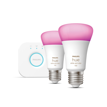 Philips Hue starterkit - wit en gekleurd 11W - 2 lampen - E27