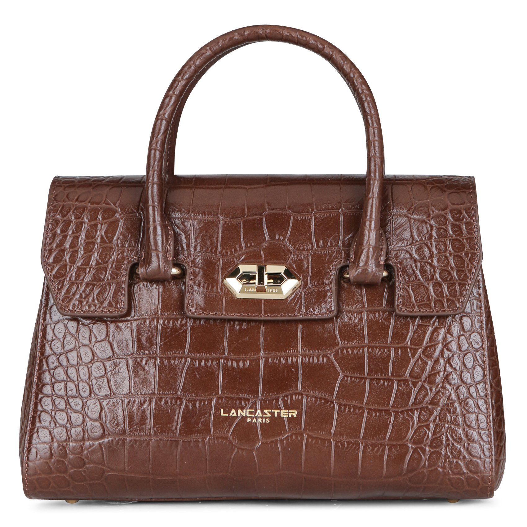 EXO - Sac cabas en cuir embossé croco | Marron