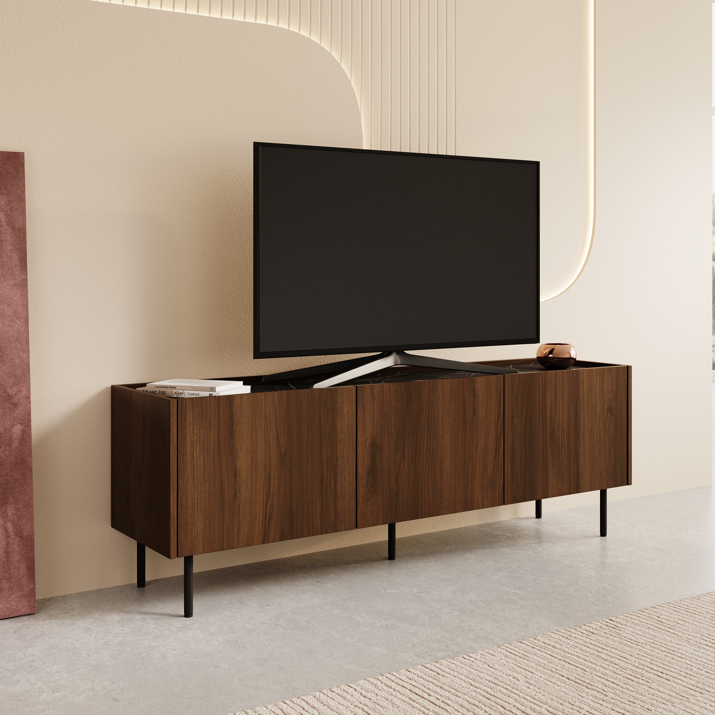 Tahiti - TV-Meubel - Donker eiken - 144x37x50 cm
