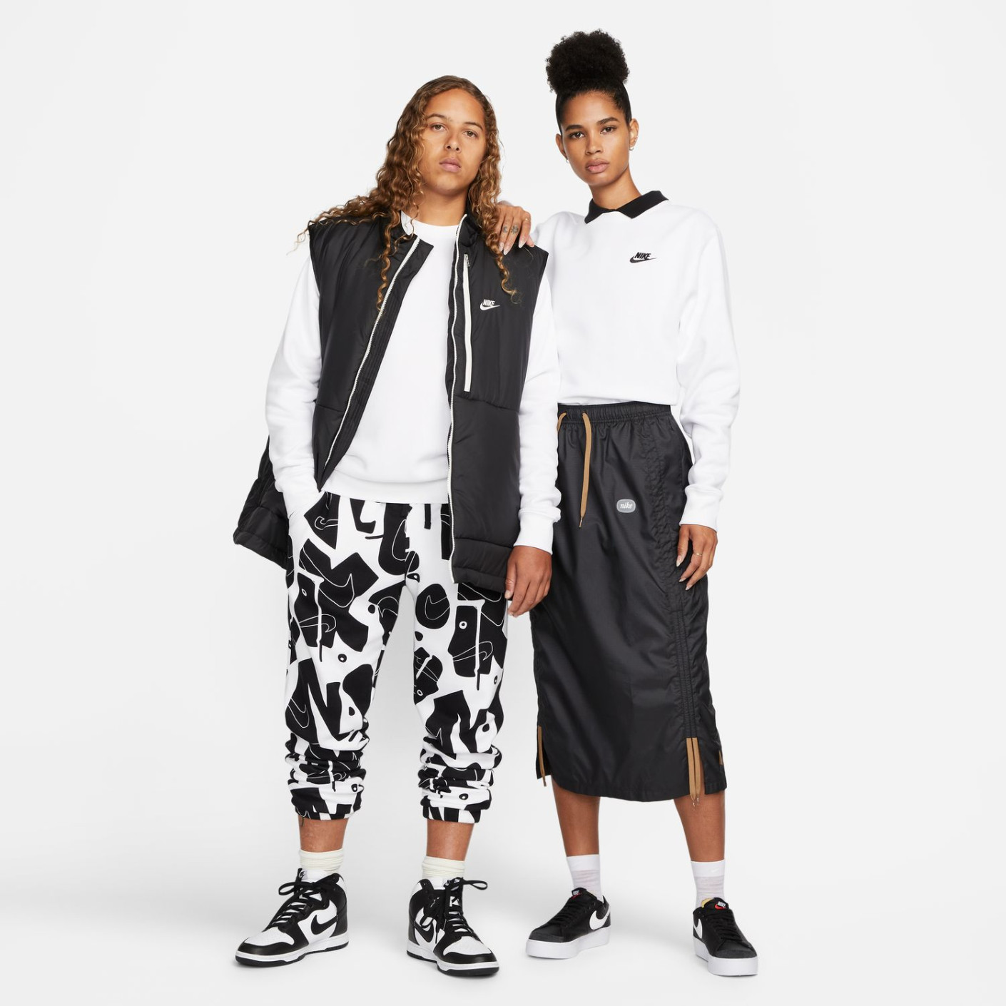 Nike Sportswear Club Fleece Crew Sweater Wit Zwart