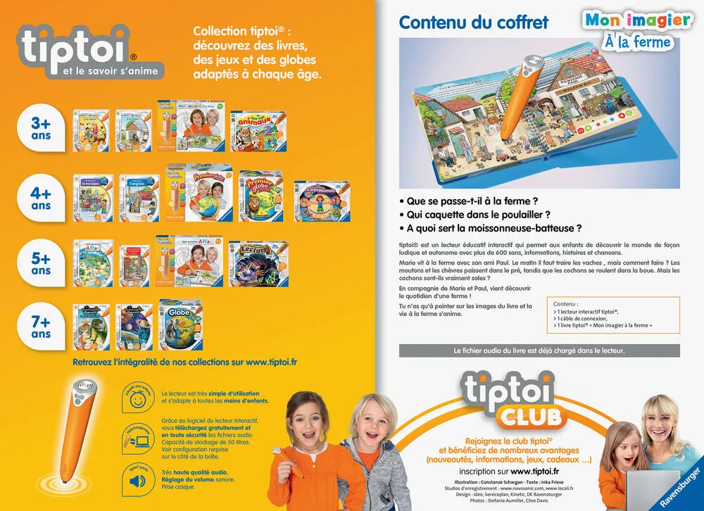 COFFRET COMPLET TIPTOI® LECTEUR INTERACTIF ET LIVRE IMAGIER A LA FERME