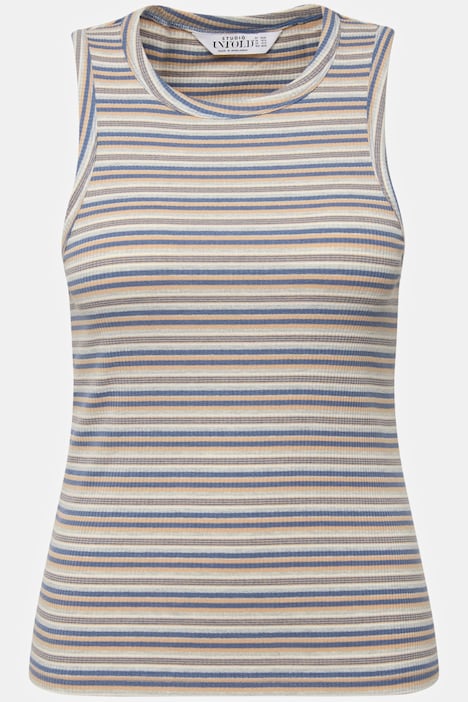 Tank Top, Slim Fit, Ringel, Rippjersey, Ringerrücken