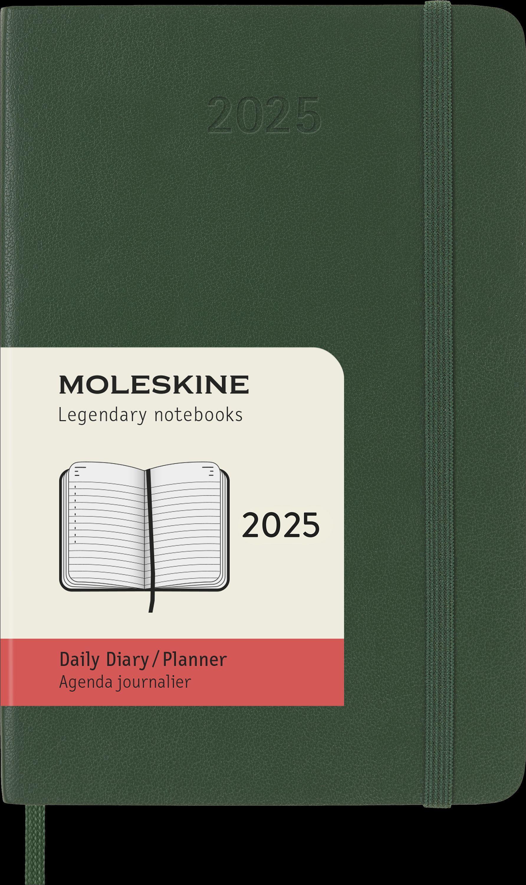 Moleskine 12 Monate Tageskalender 2025, Pocket/A6