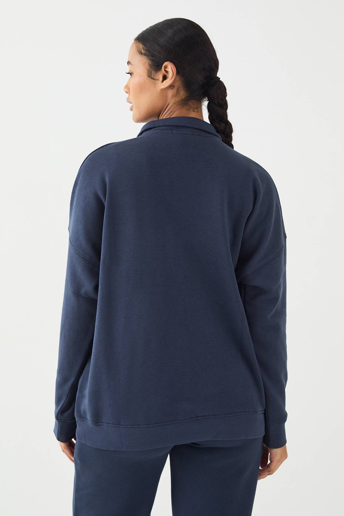 Sweat-shirt DSGN Studio à Demi-Fermeture Éclair Oversize avec Appliqué
