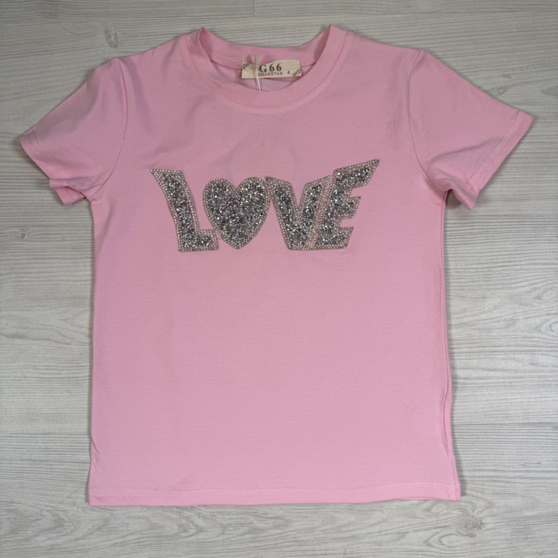 Sparkle love tee - roze
