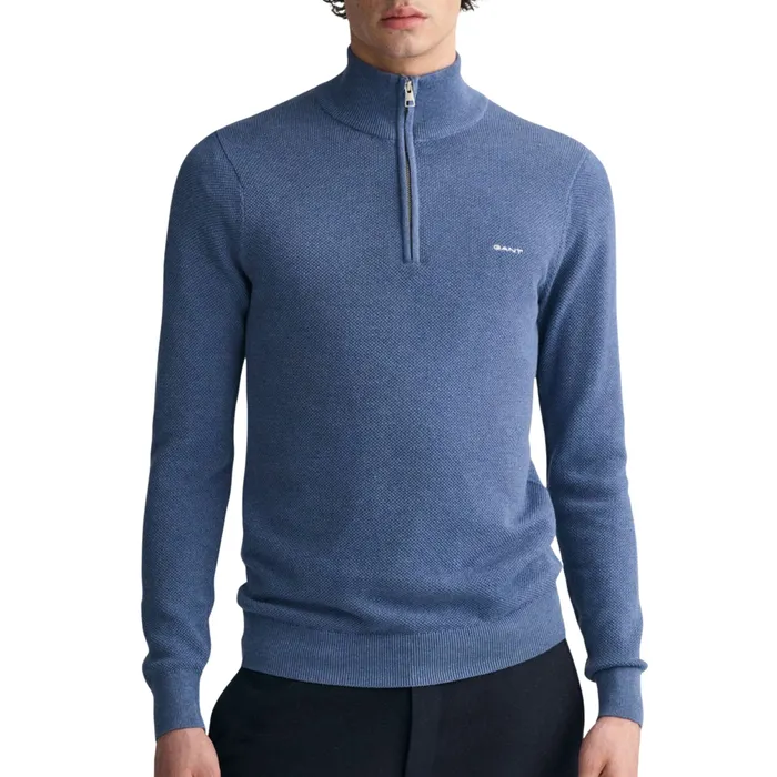 Gant Pique Half Zip Sweater Heren