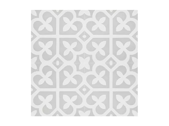 Boite de 24 Carreaux de ciment véritable 0,96m2 / Carreaux de ciment artisanaux pour sol et mur coloris gris et blanc - l.20 x L.20cm