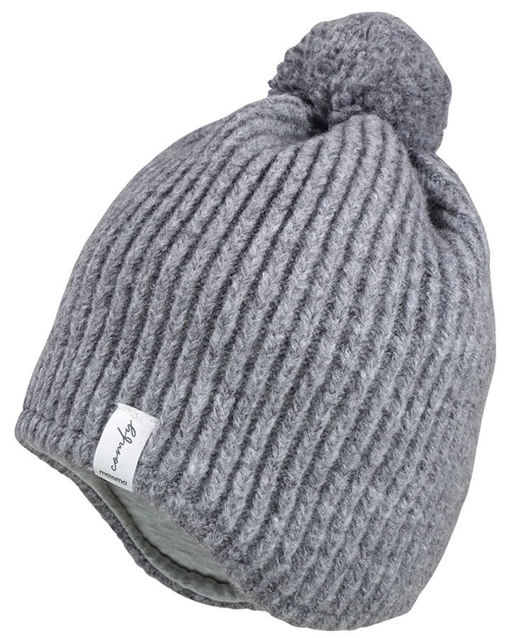 Beanie WINTER POMPON in mittelgrau meliert