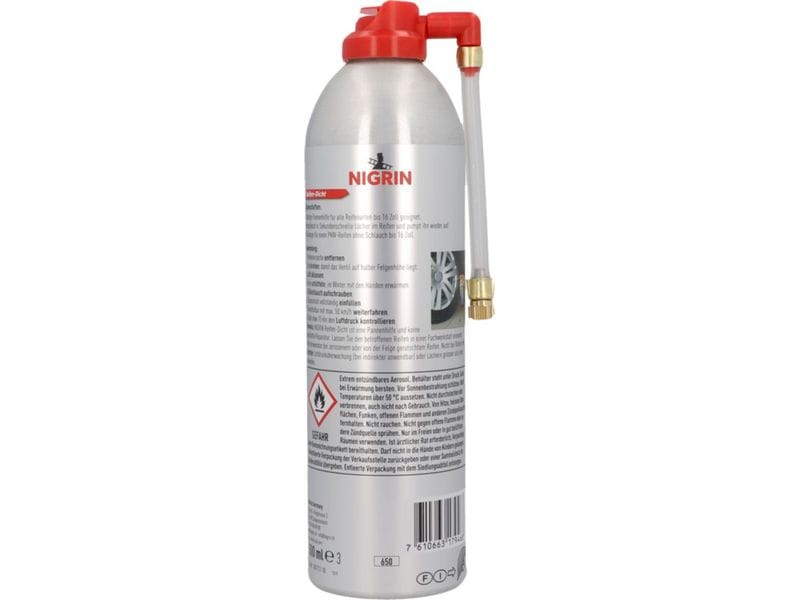NIGRIN Reifendicht 500 ml Schnelle und einfache Pannen-Hilfe
