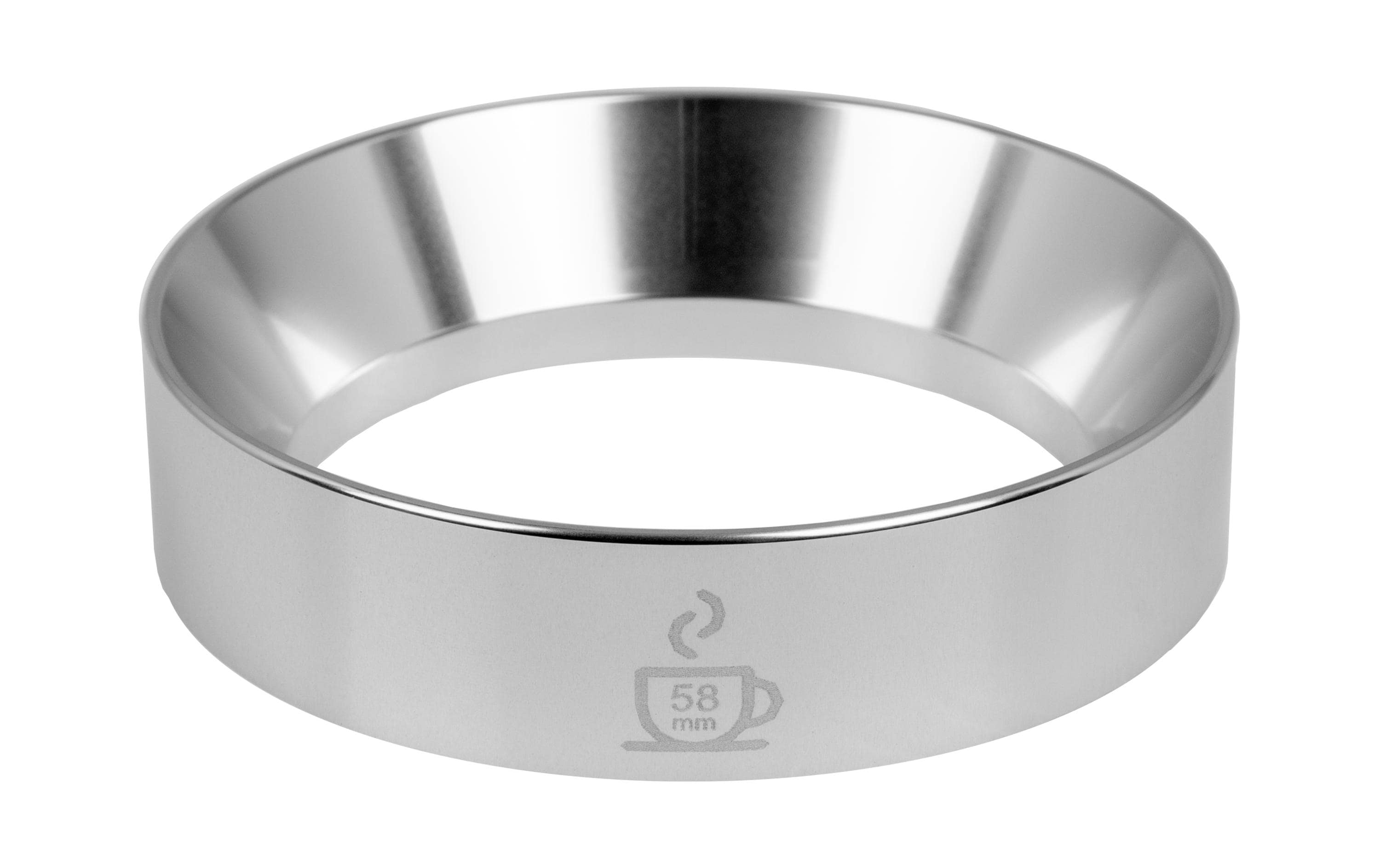 Dosiertrichter 58 mm, AluminiumFülltrichter verhindert Kaffeepulververlust beim Mahlen