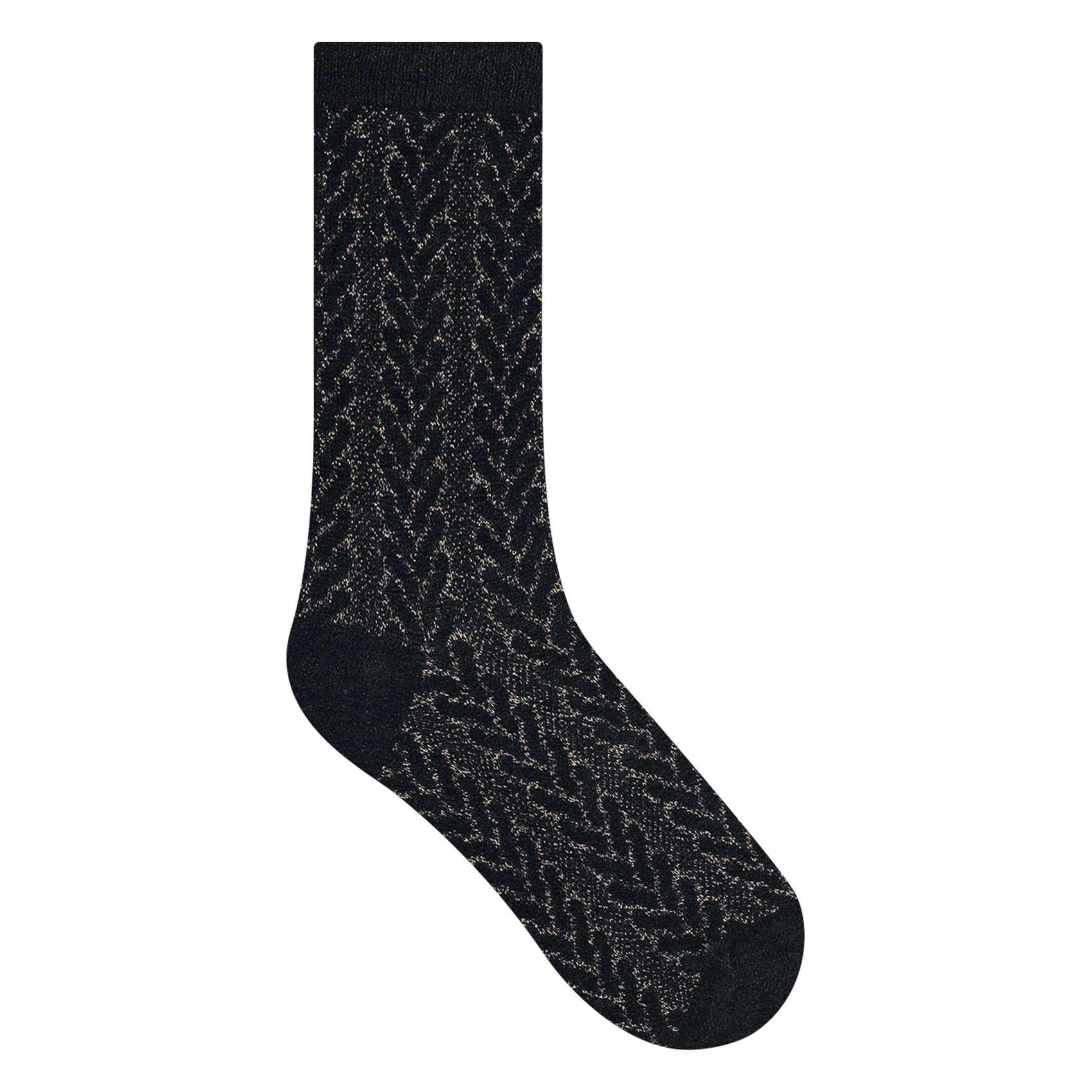 Chaussettes montantes avec fils métallisés | Noir