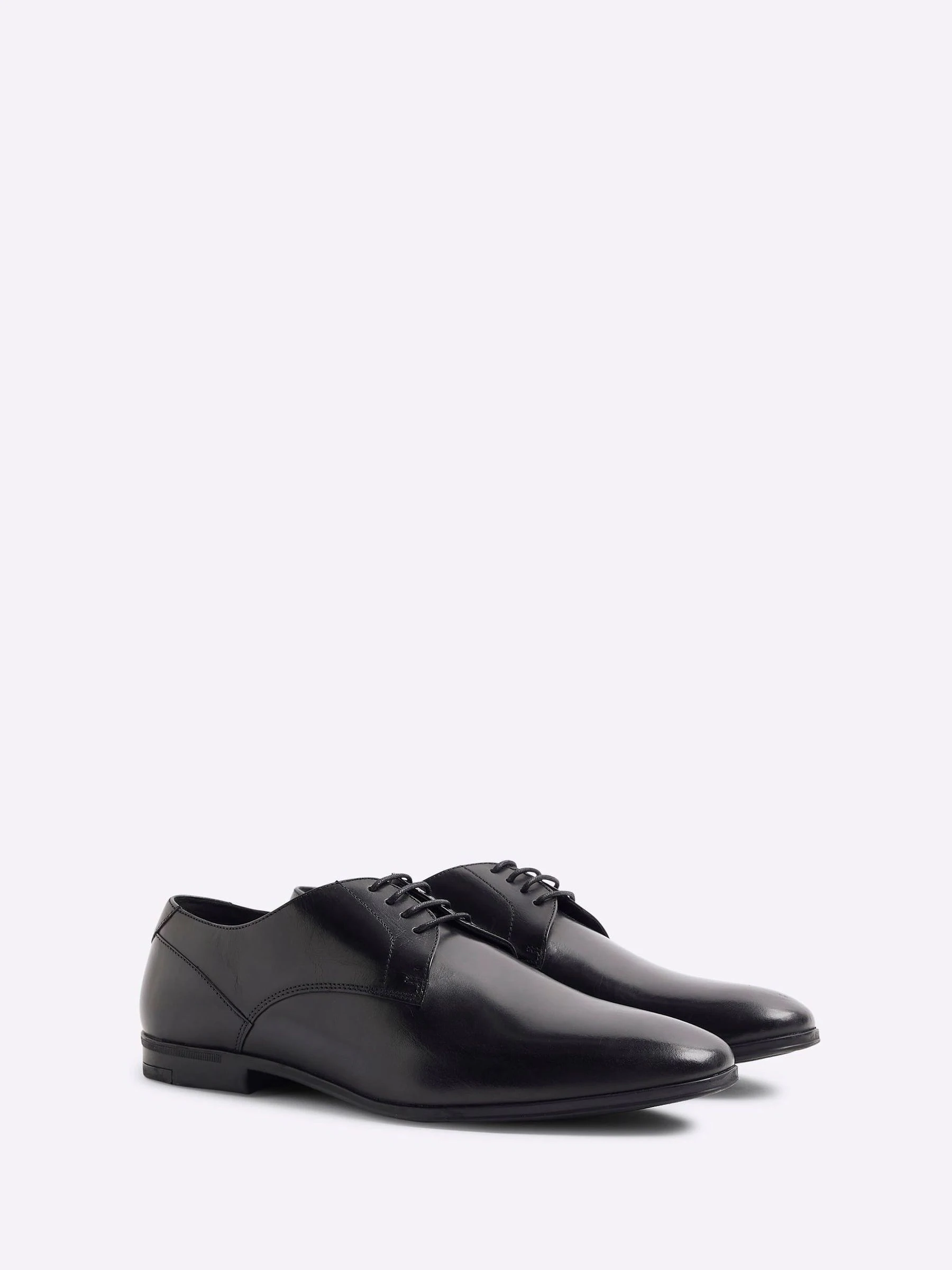 Zwart - River Island Wide Fit Leather Formal Derby Shoes