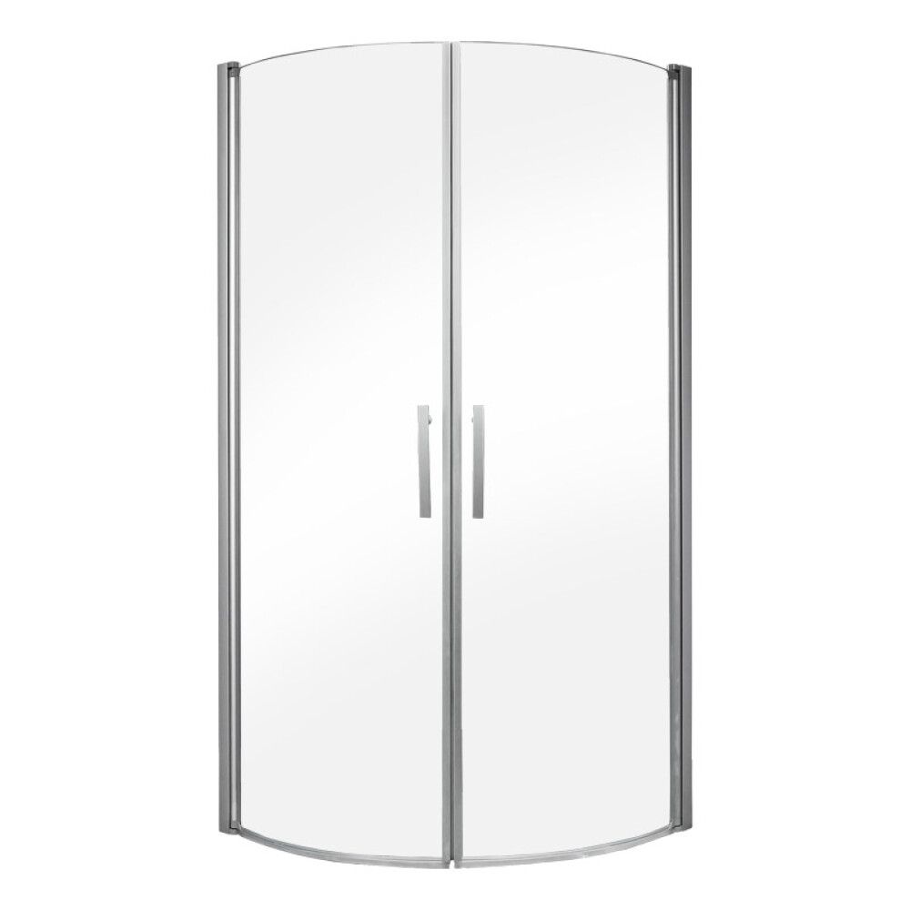 DUSJHJØRNE CAMARGUE DALARÖ RUND 80X80 MATT KROM/KLARGLASS