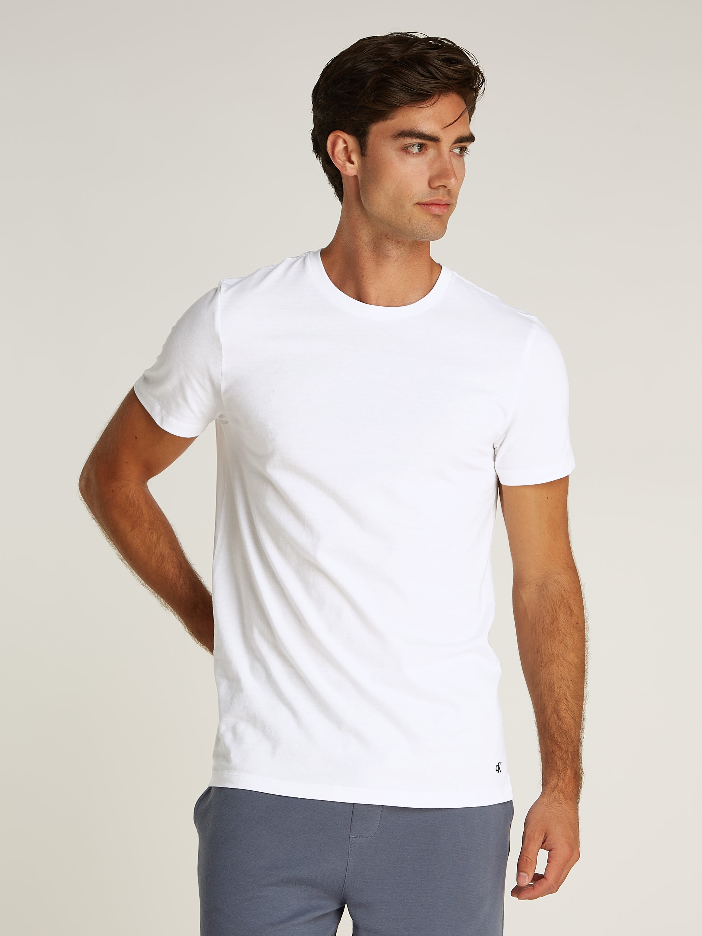 Calvin Klein Underwear T-Shirt »S/S CREW NECK 3PK« Packung, 3er-Pack, 3 Stk. mit Logostickerei