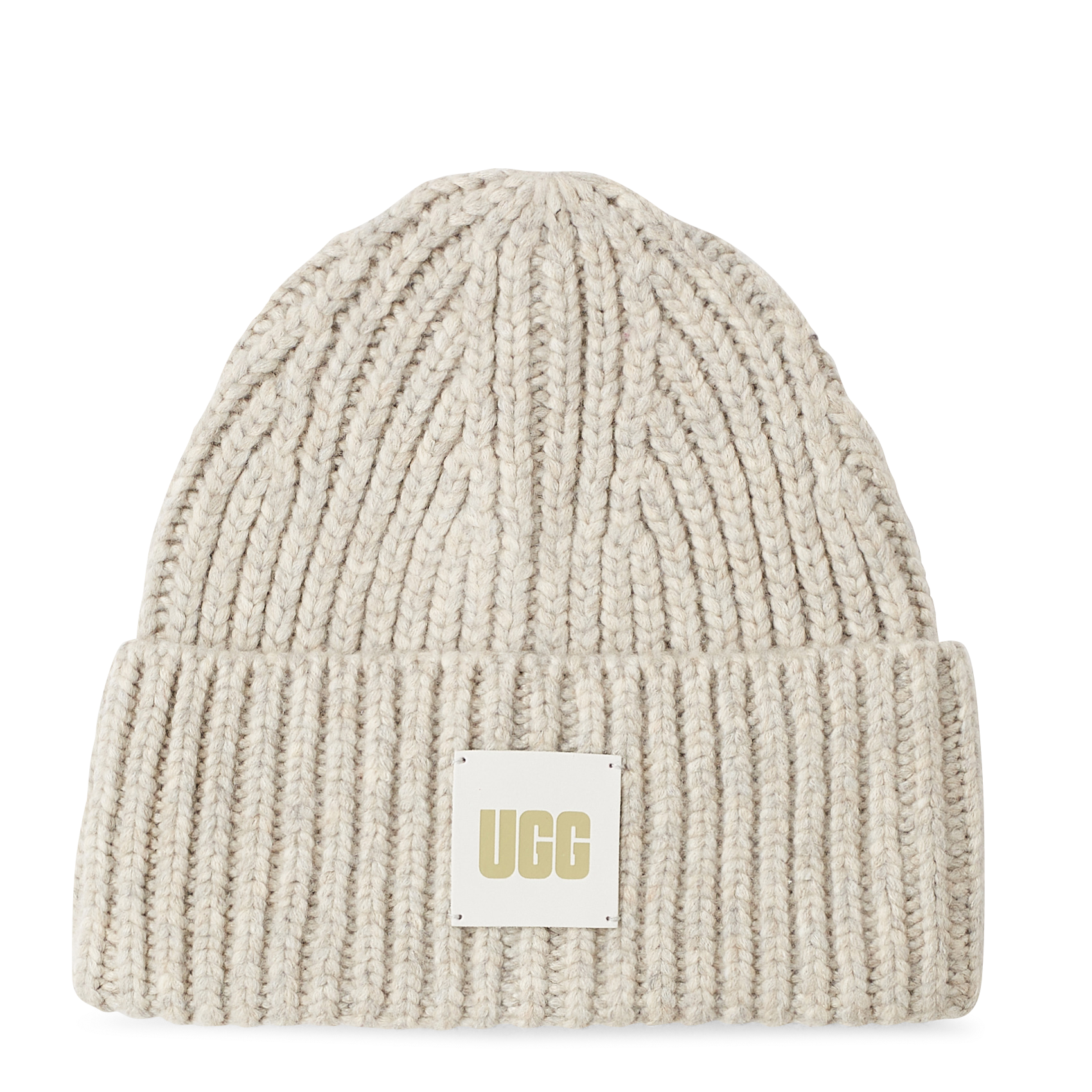 CHUNKY RIB - Bonnet côtelé logo brodé | Gris