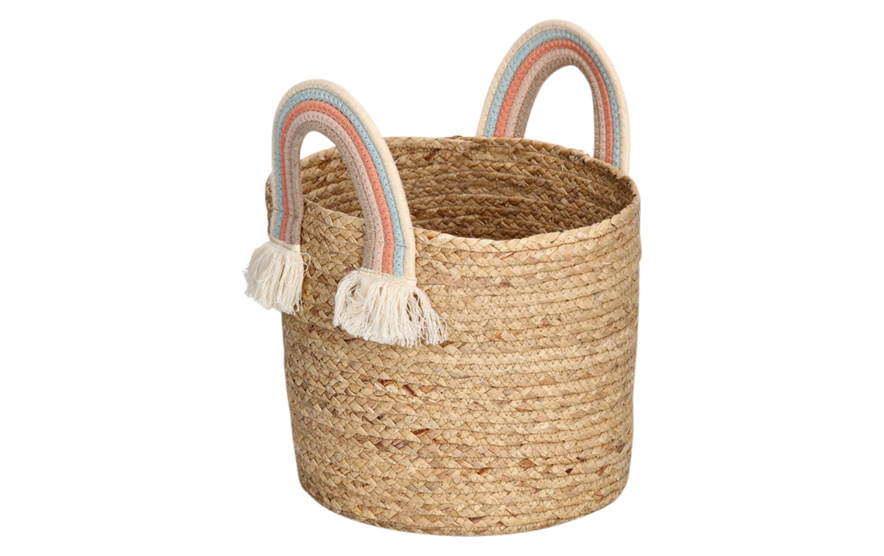 Spielzeugkorb Rainbow Natur Seegras 30 x 30 cmAufbewahrungskorb für Kinderzimmer