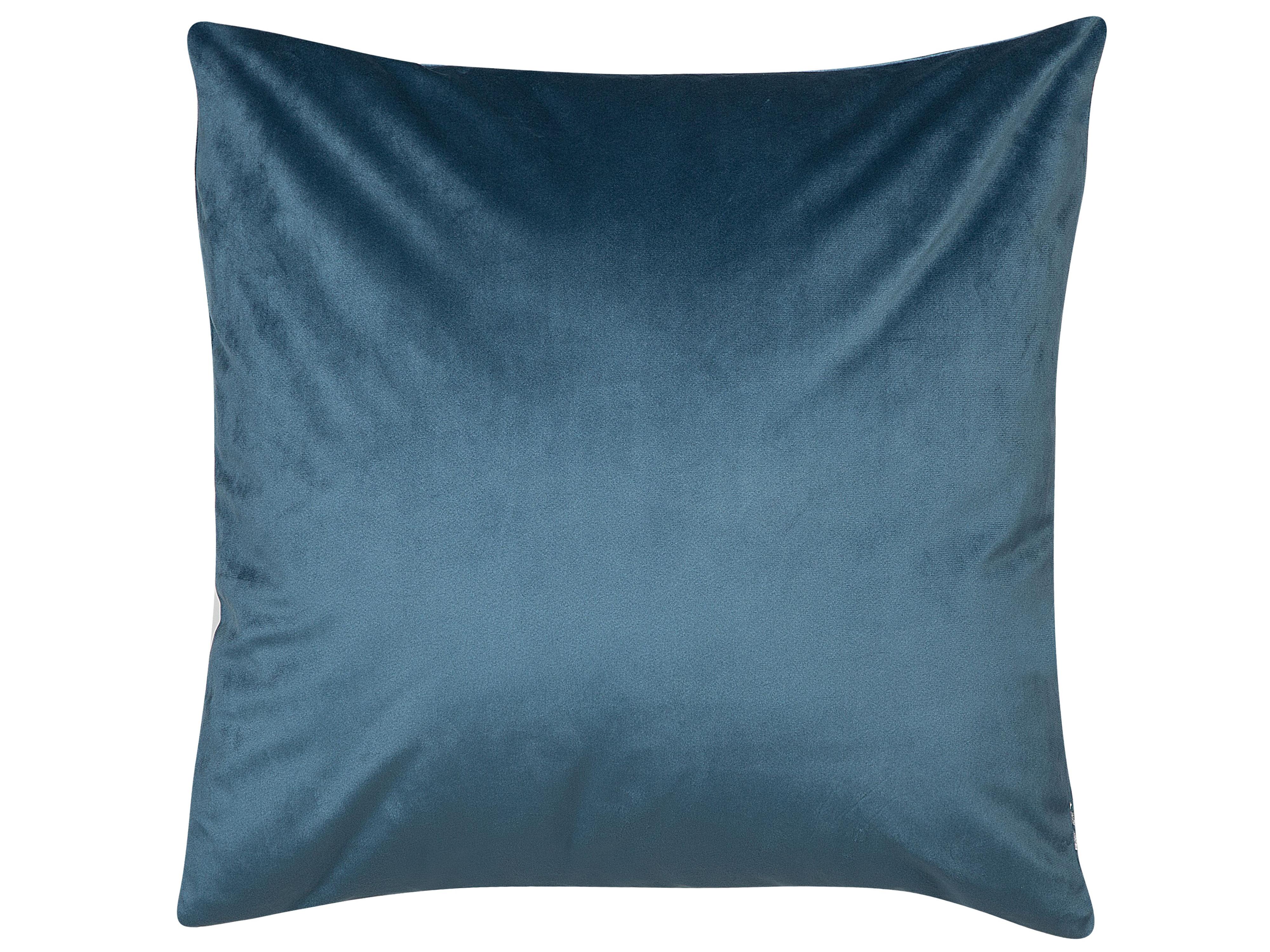 Set van 2 sierkussens BLUEBELL Fluweel 45 x 45 cm Blauw dierenprint