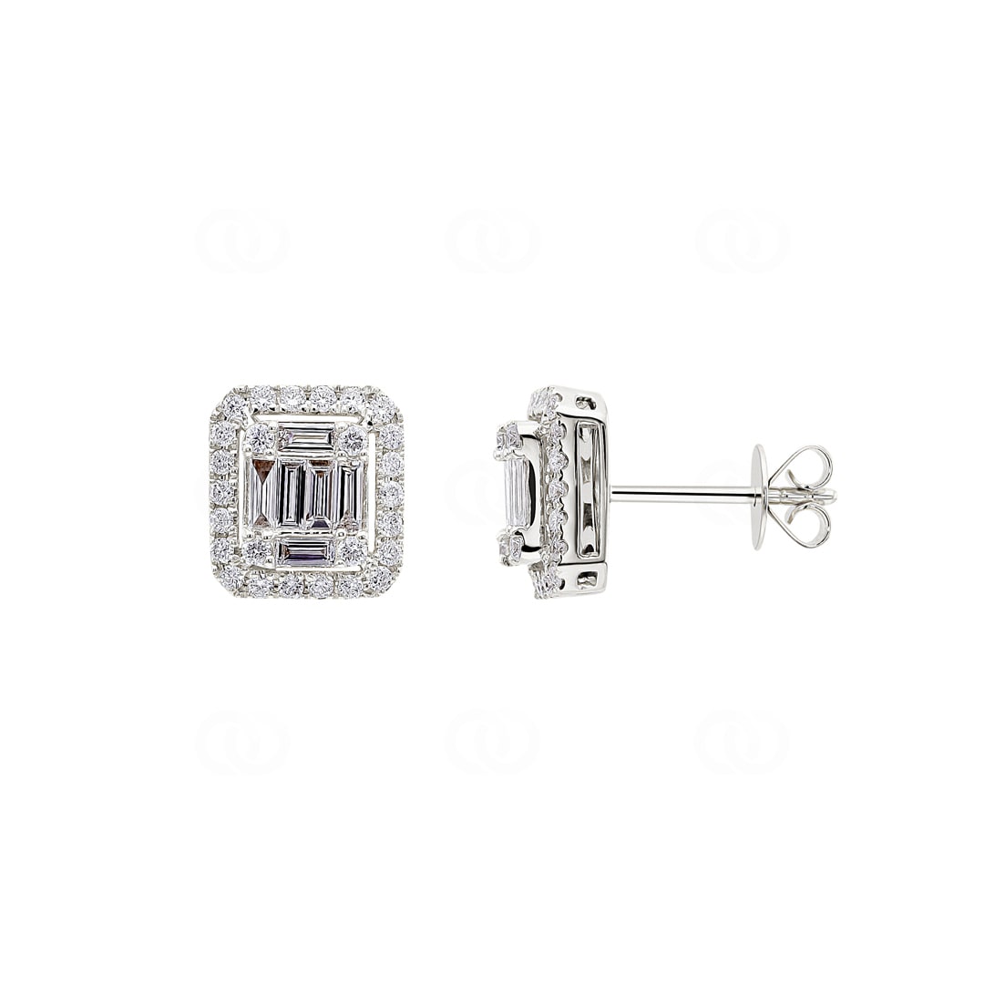 0.74 Karat Diamantohrstecker 750/18 K Weissgold