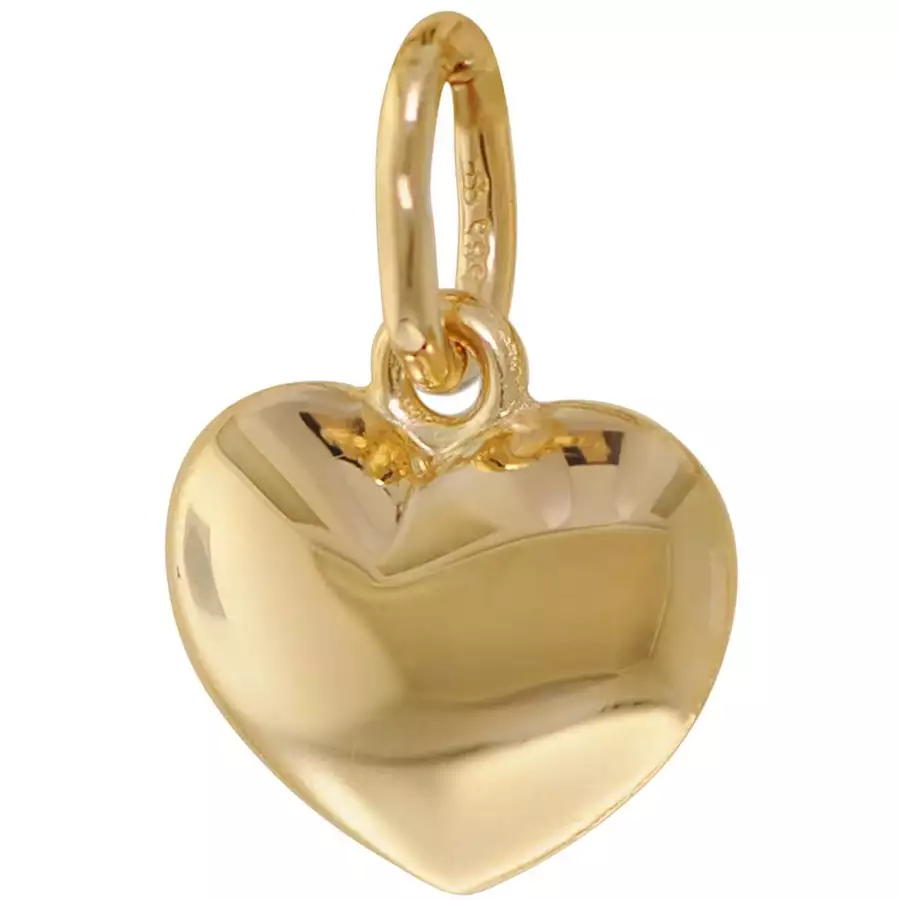 trendor Kinder Herz-Anhänger Gold 585 mit vergoldeter Silberkette gold