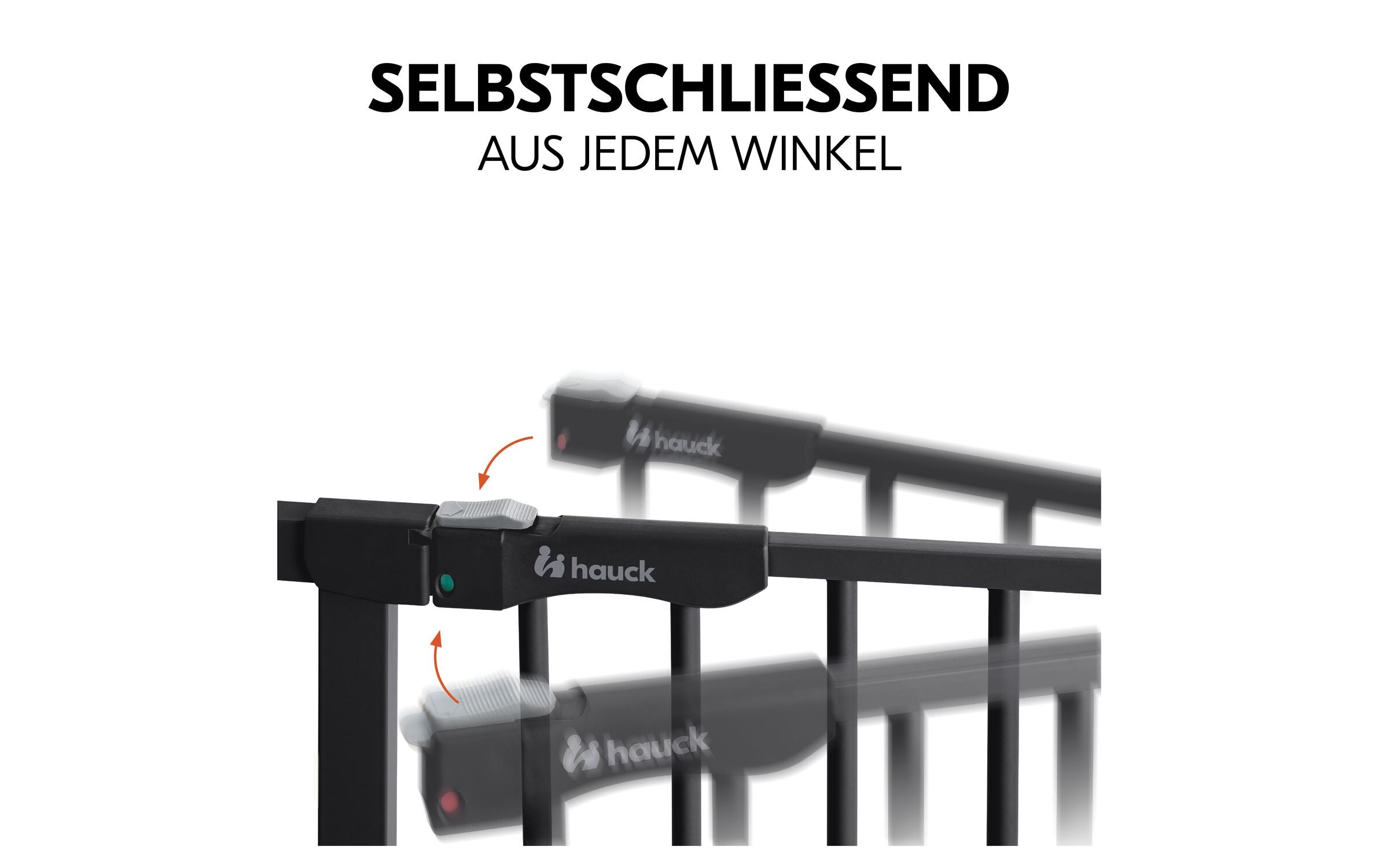 Türschutzgitter Clear Step Autoclose 2 Schwarz 75 cm - 80 cmBarrierefreies, automatisch schliessendes Tür- und Treppenschutzgitter-Set