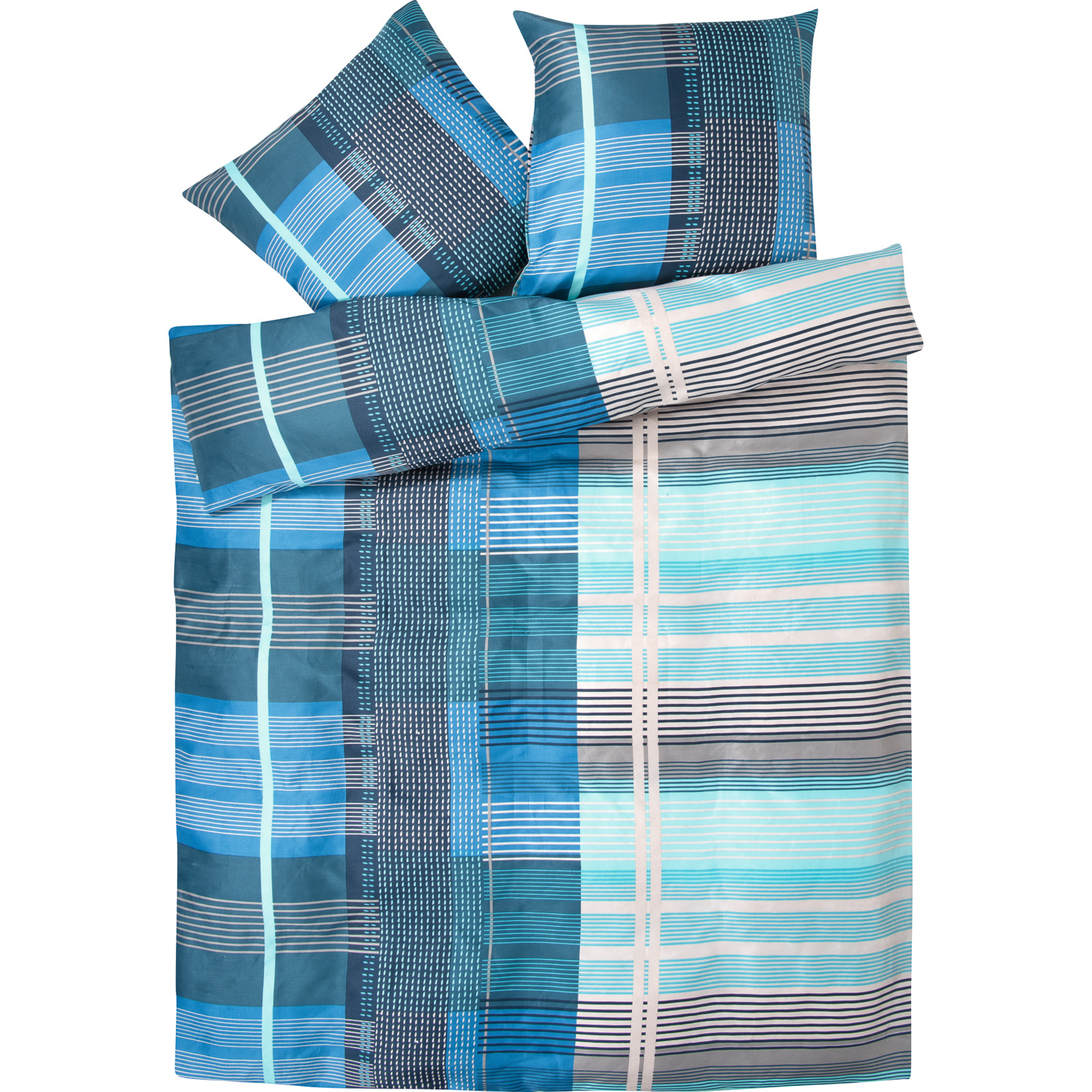 Bettwäsche Micro-Polyester Streifenmuster 160x210 65x100 Bettanzug Nord