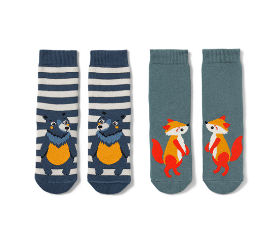 2 Paar Kleinkind-Antirutsch-Socken