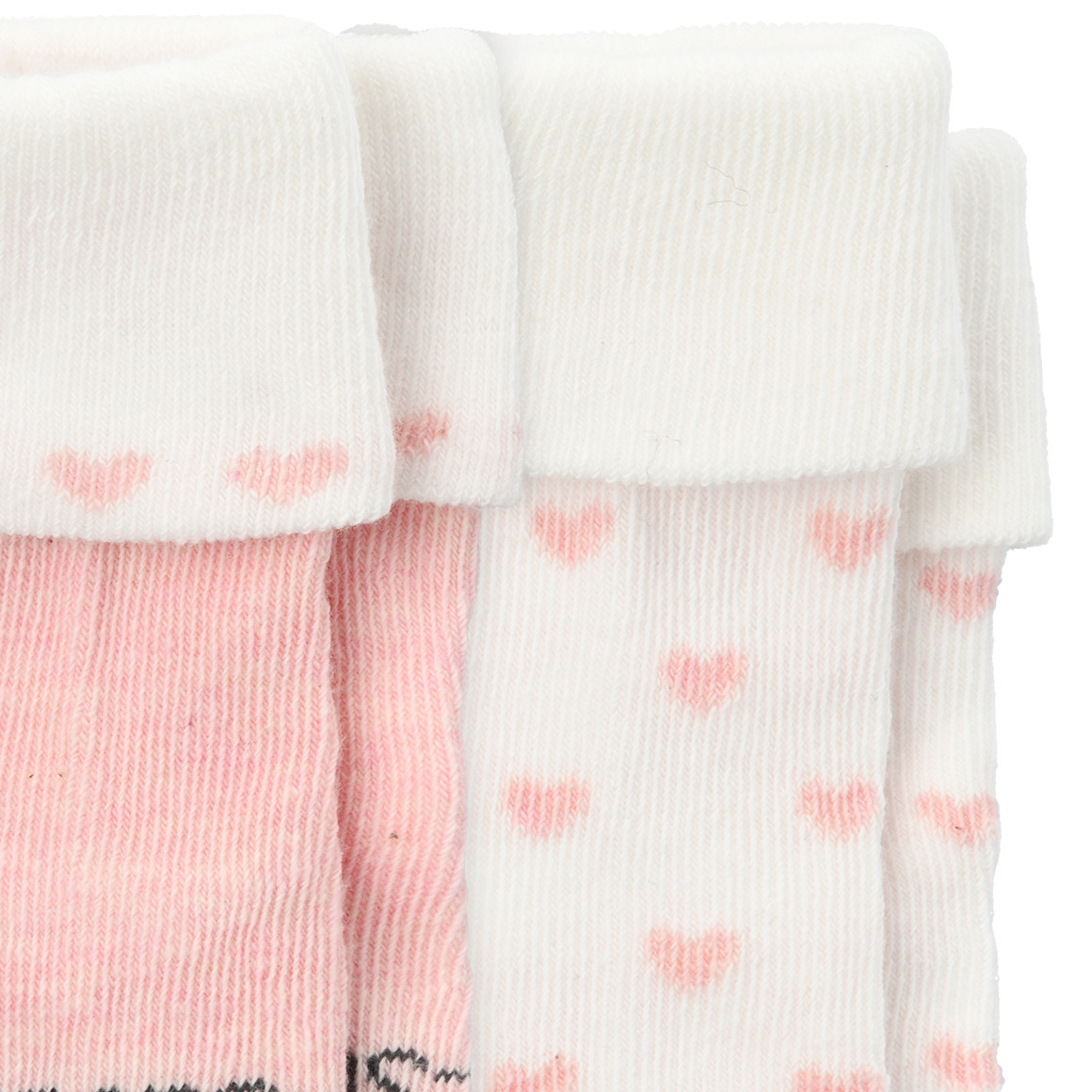 2 Paar Newborn Socken im Set rosa / weiss