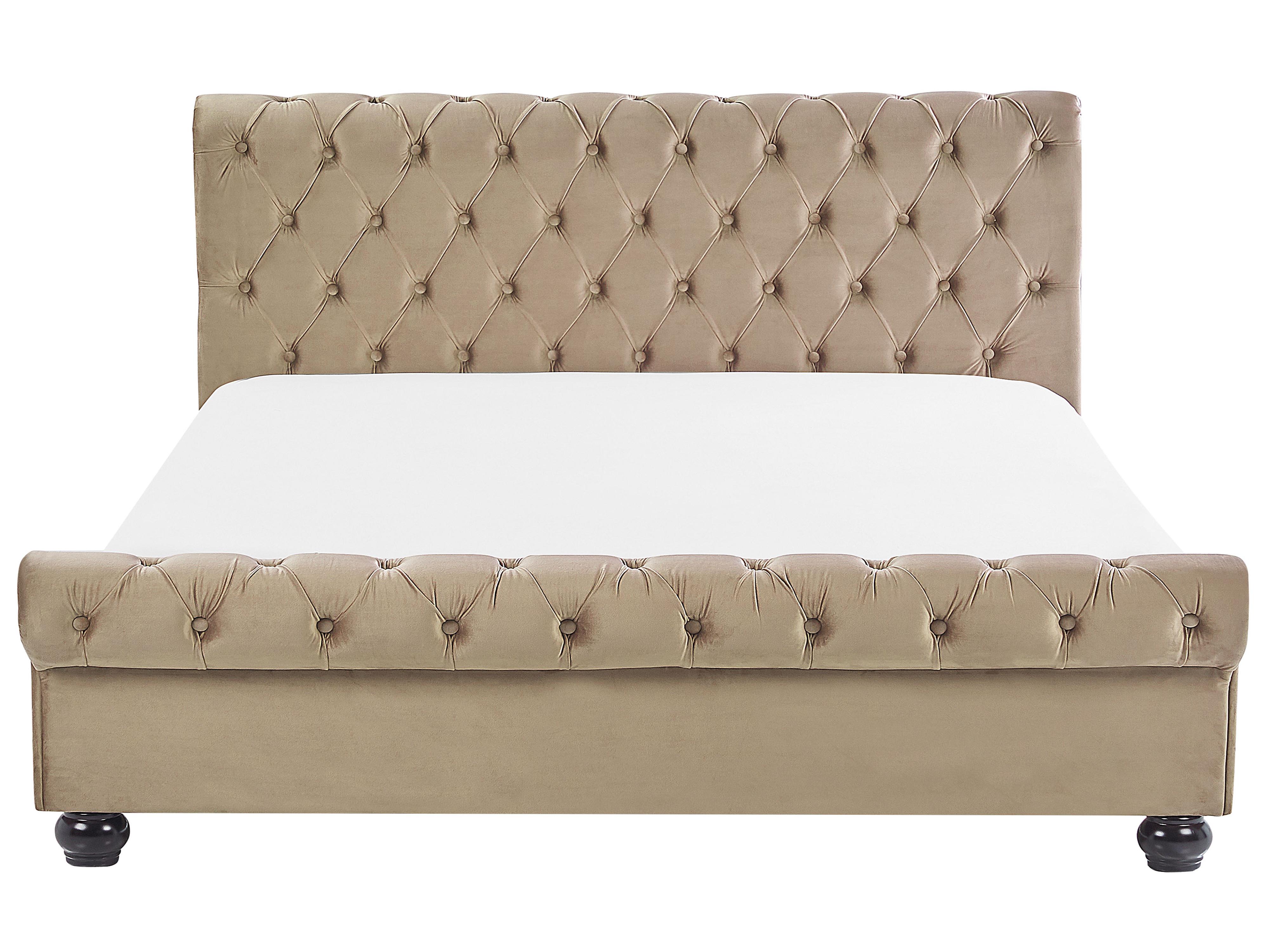 Waterbed Fluweel AVALLON 180 x 200 cm Beige